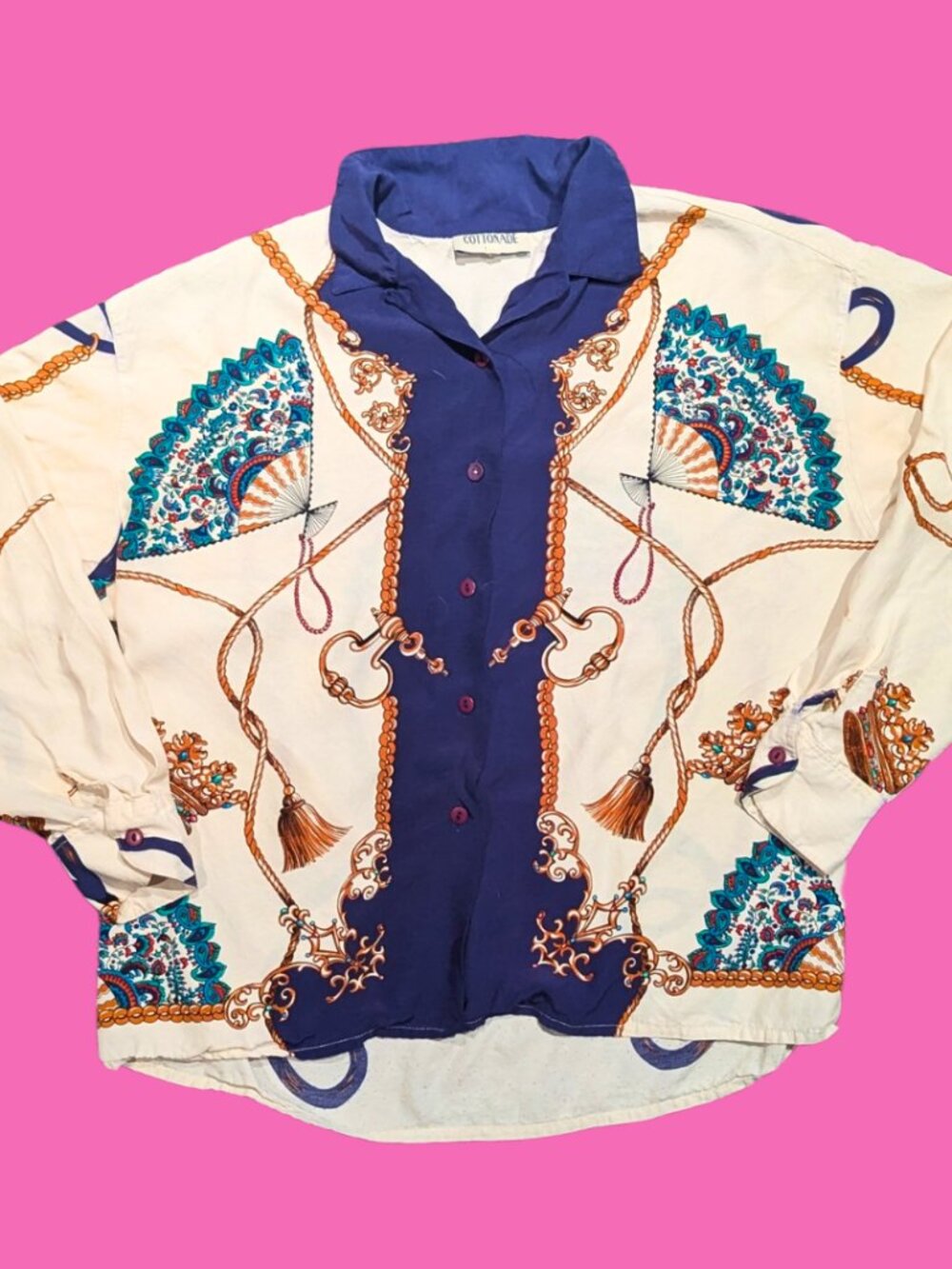 Vintage 1980's Cottonade Paris Blouse Size S